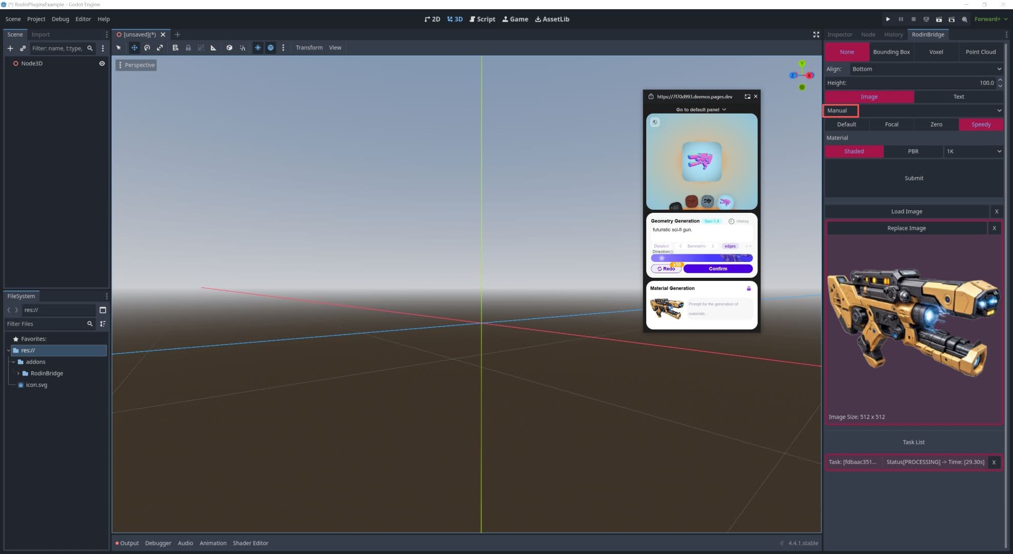 Manual mode in Godot
