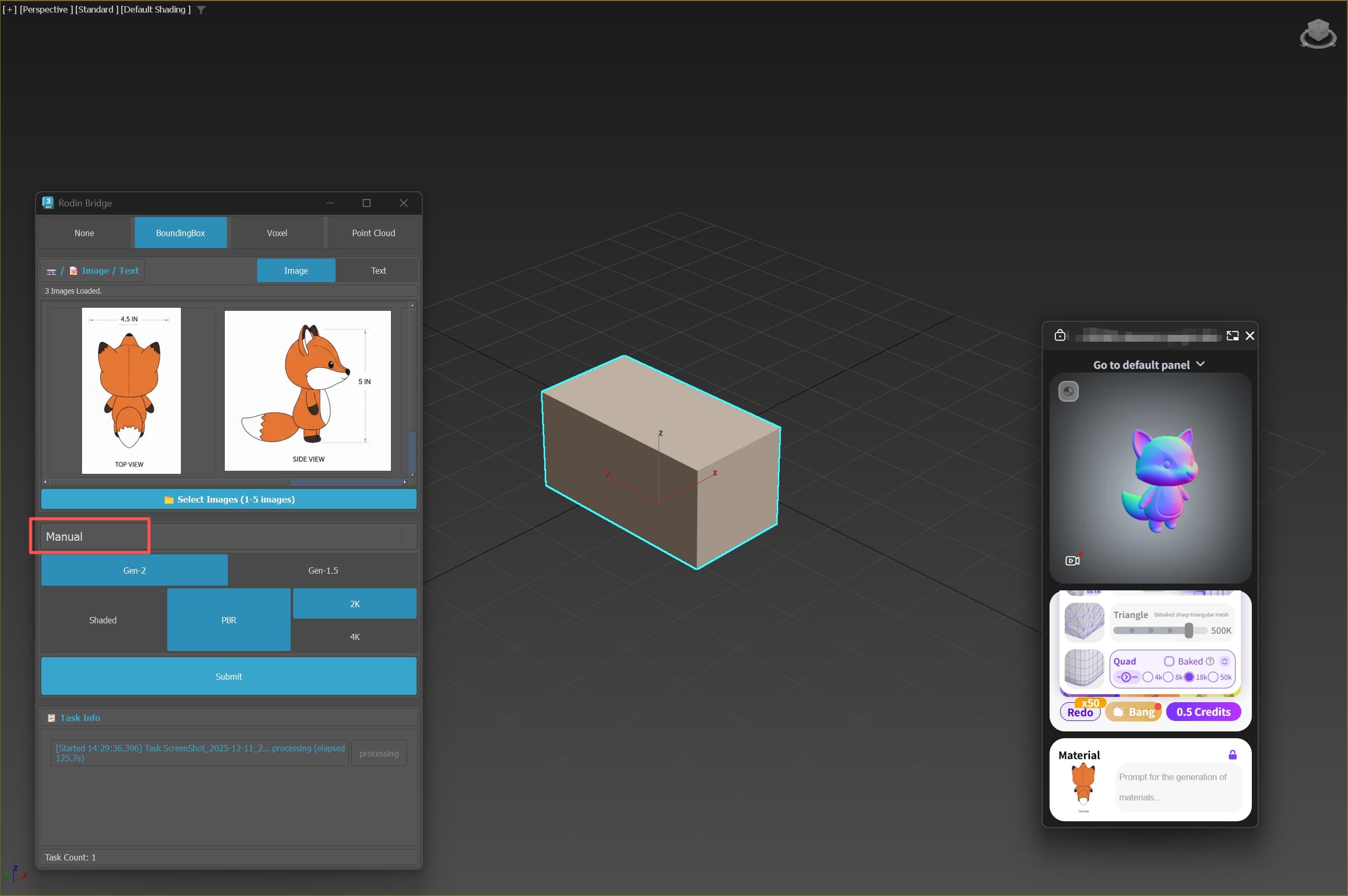 Manual mode in 3ds Max