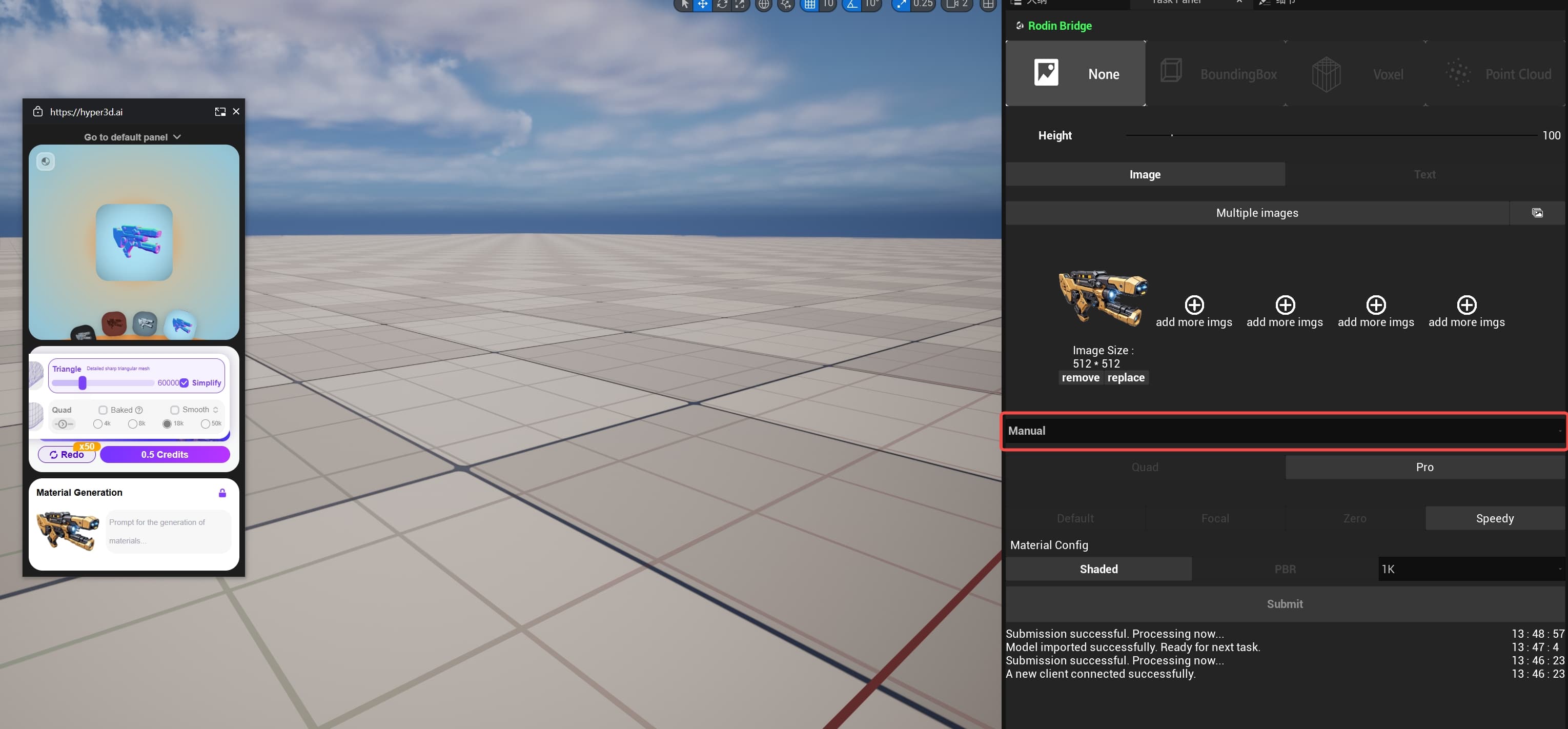 Manual mode in Unreal Engine