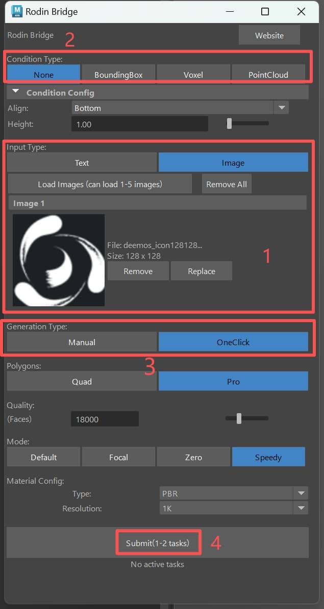 Single-image generation in Maya