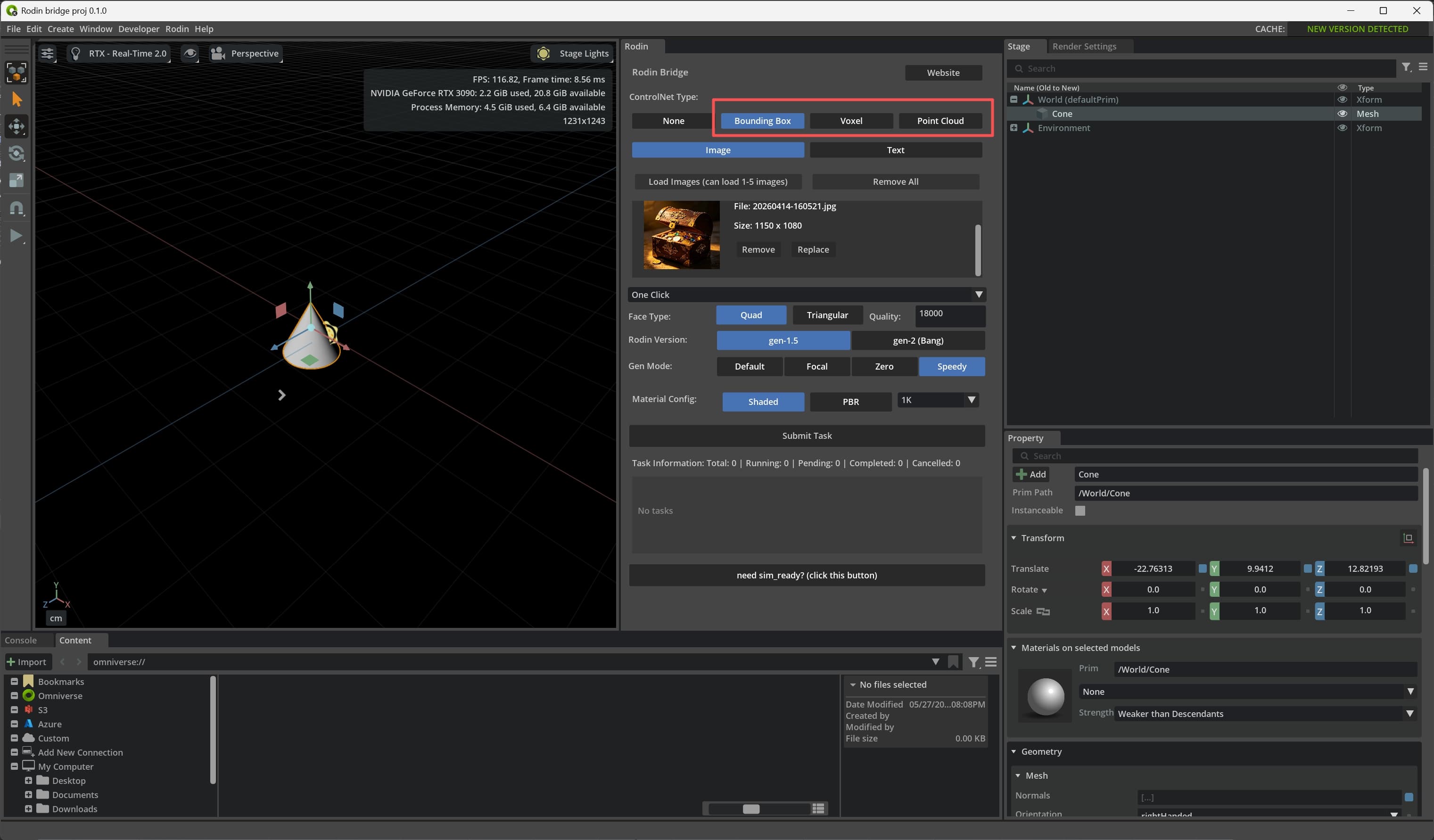 ControlNet settings in Omniverse