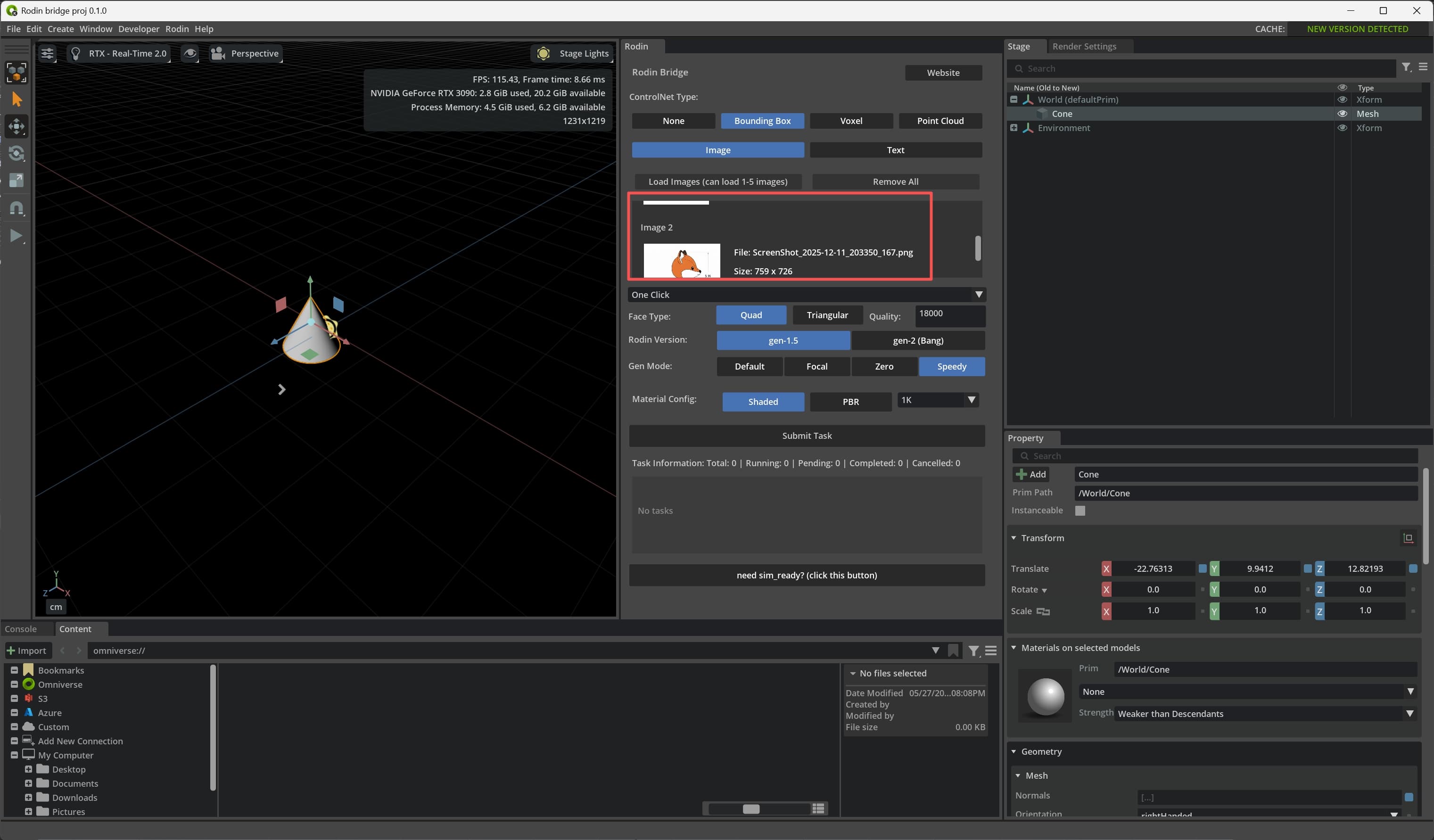Multi-view inputs in Omniverse